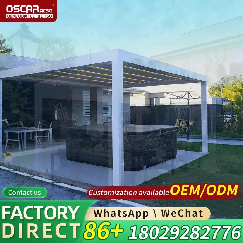 Outdoor All Weather Aluminium Canopy and Pavilion Natural Style Pergolas for Garden Villa and Gazebo Use pergola