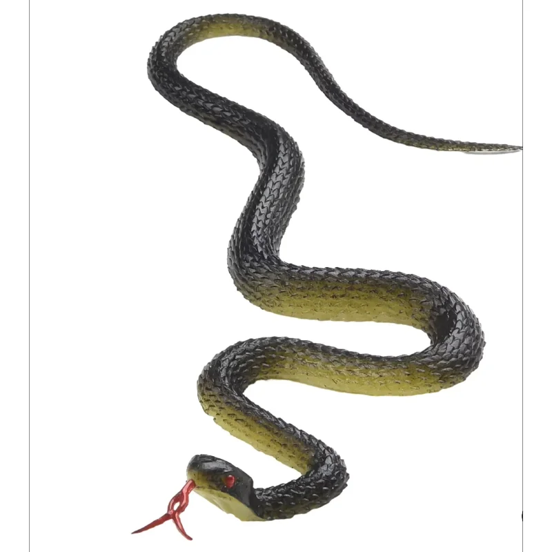 45cm Fake Realistic Rubber Toy Snake Simulation Anaconda Scary Halloween To Scare Birds Props Prank Trick Toy Accessories