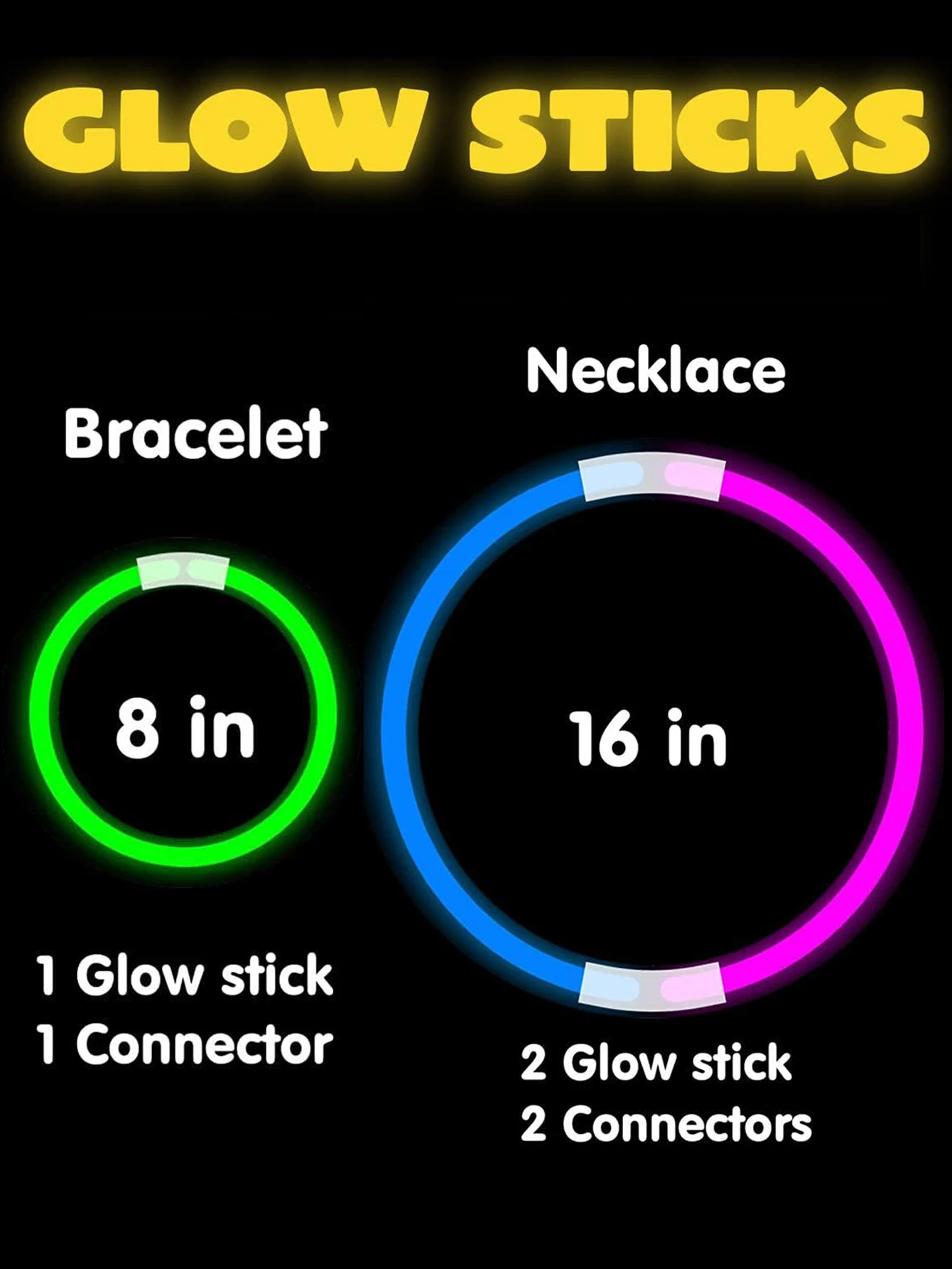 Luminous Colorful Glow Sticks Fluorescence Glowing in The Dark DIY Bracelet Necklace Glowstick Birthday Wedding Party supplies