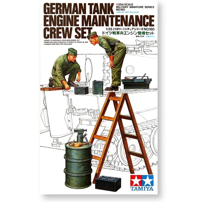 Tamiya 35180 1/35 Military Model Kit German Tank Engine Maintenance Crew Set