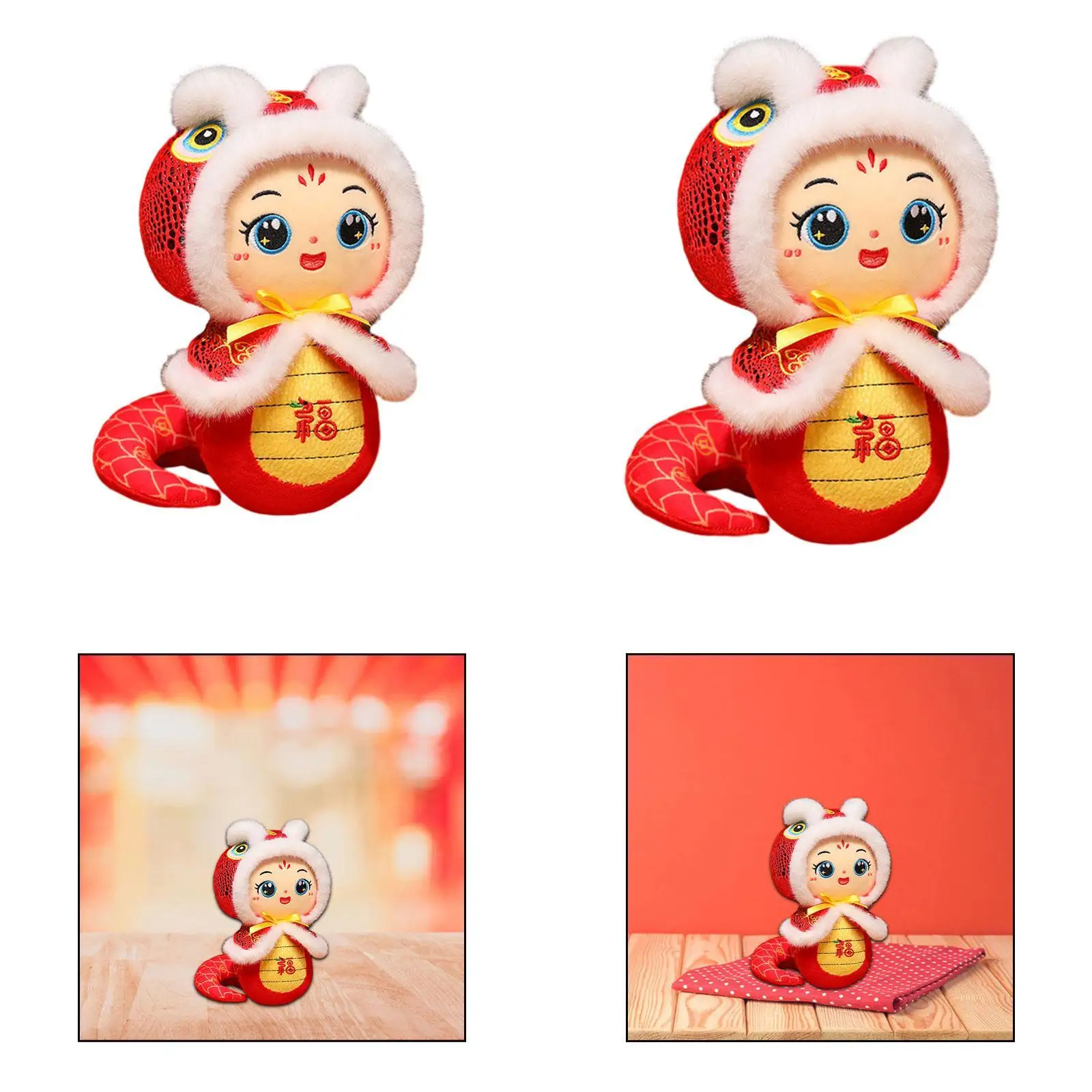 

Snake Plush Doll Spring Festival Soft Snake Figurine for Home Bedroom Hotel