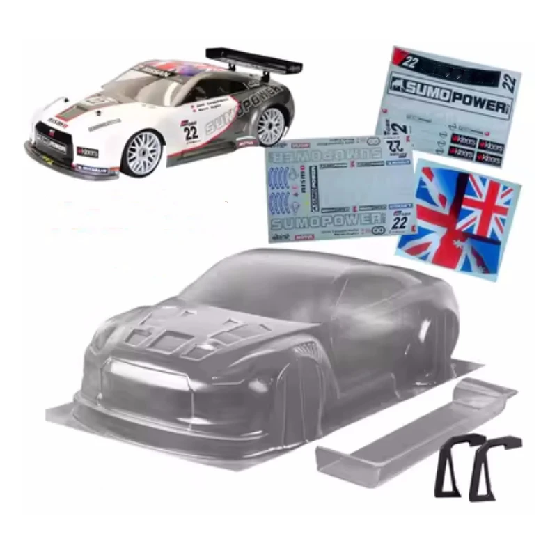 1/8 GT2 On Road Rc Drift Car Toys Transparent Body Shell 360mm LWB for Kyosho Team C GT8L GT8LE Diy Accessory