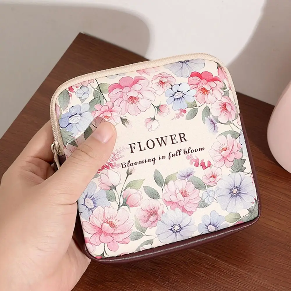 New PVC Sanitary Pads Bag Large Capacity Multipurpose Coin Purse Mini Data Cables Organizer