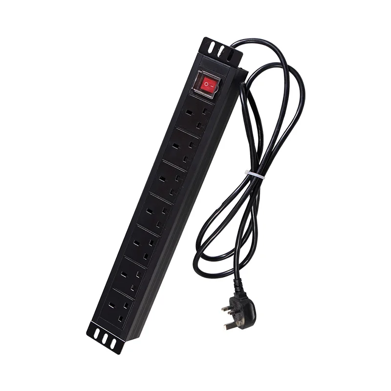 custom.13A Aluminum Alloy PDU with 6-Position 1.5U 1.8m * 1.5 Featuring Metal and Plastic and Switch
