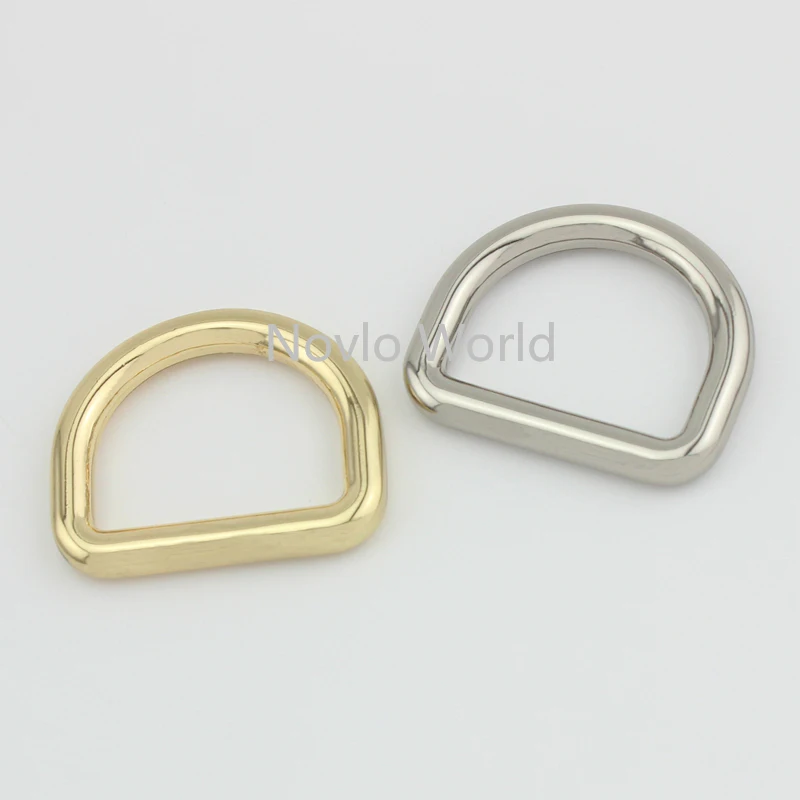 20-100pcs 6 colors 25*19.9mm 1 Inch metal D ring die casting buckles ladies bag handbag Dee rings hardware