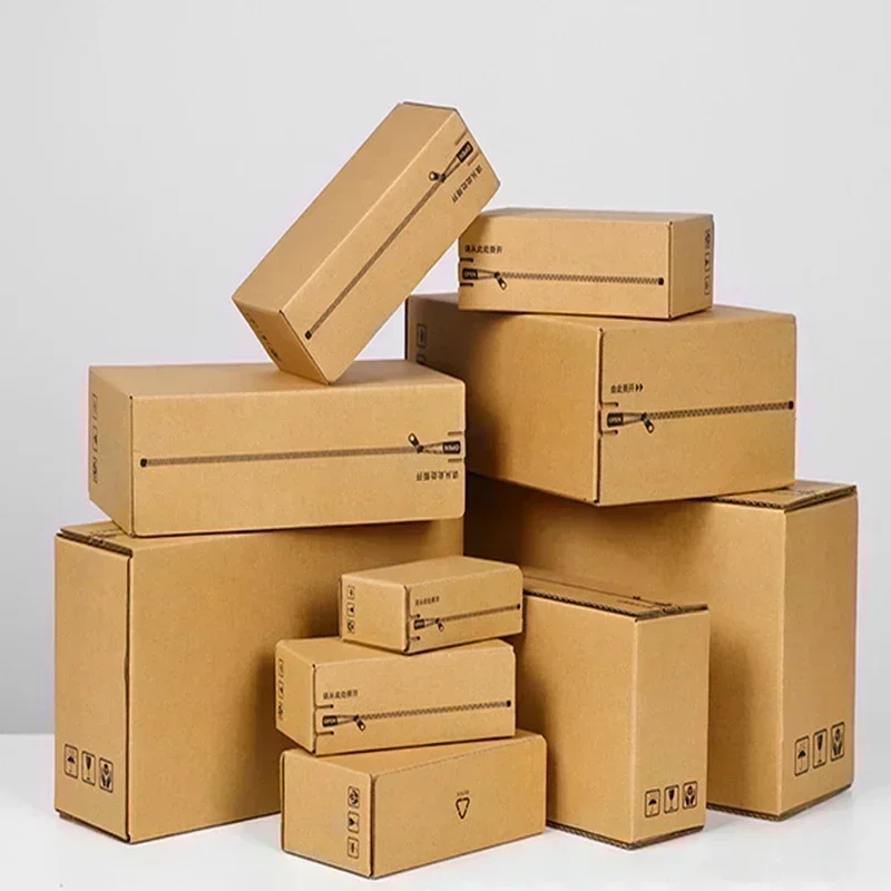 Paquete de 10 cajas de papel Kraft Premium, cajas de envío de cartón con cremallera para ceremonias de graduación comerciales, cajas de embalaje de regalo