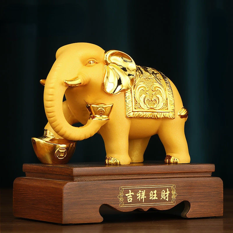 Fengshui Zhaocai Wealth Attract  Nafu Elephant Ornaments Living Room TV Cabinet Wine Cabinet Decoration Housewarming Gift