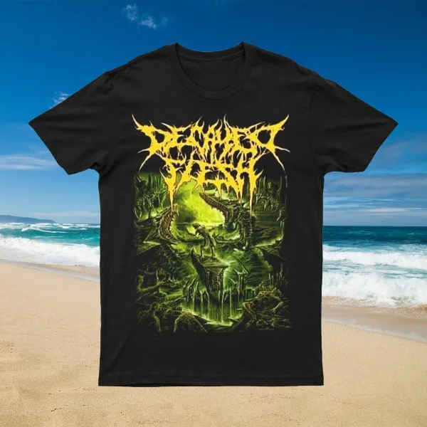 

2025 New DECAYED FLESH - SUFFERING Printed Unisex Street Fashion Trend Short Sleeved Pure Cotton Round Neck