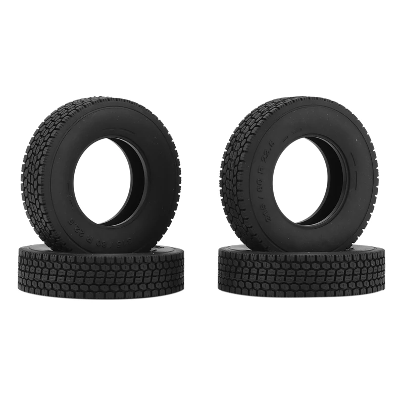 4Pcs 1.55 Rubber Wheel Tires Tyre For Tamiya 1/14 RC Trailer Tractor Truck Upgrade Parts