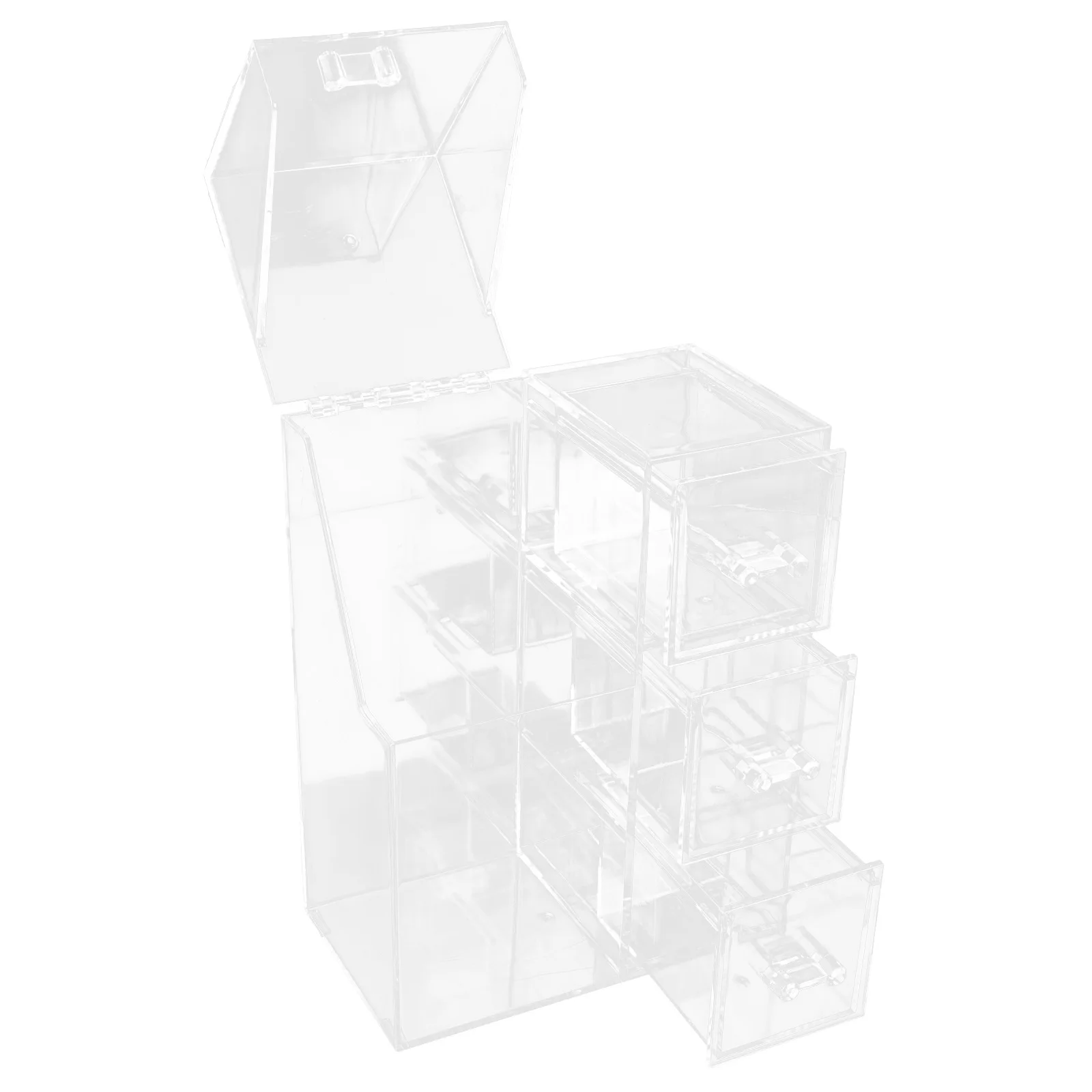 

Acrylic Makeup Holder Storage Makeup Brush Organizer For Vanity Box Pen Container Square Transparent Dustproof Vanities