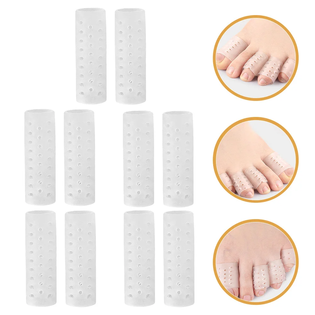 

5 шт. дышащие рукава 5 пар износостойких гибких чехлов на пальцы ног для унисекс для ежедневного использования, мягкие защитные приспособления для пальцев ног, антифрикционные