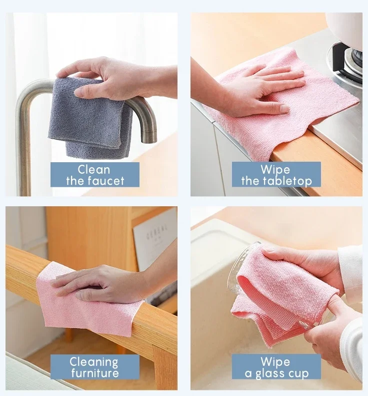 20 sheets 25CM  Microfiber Cleaning Cloth Fast Drying Reusable Washable Rag microfiber towel roll