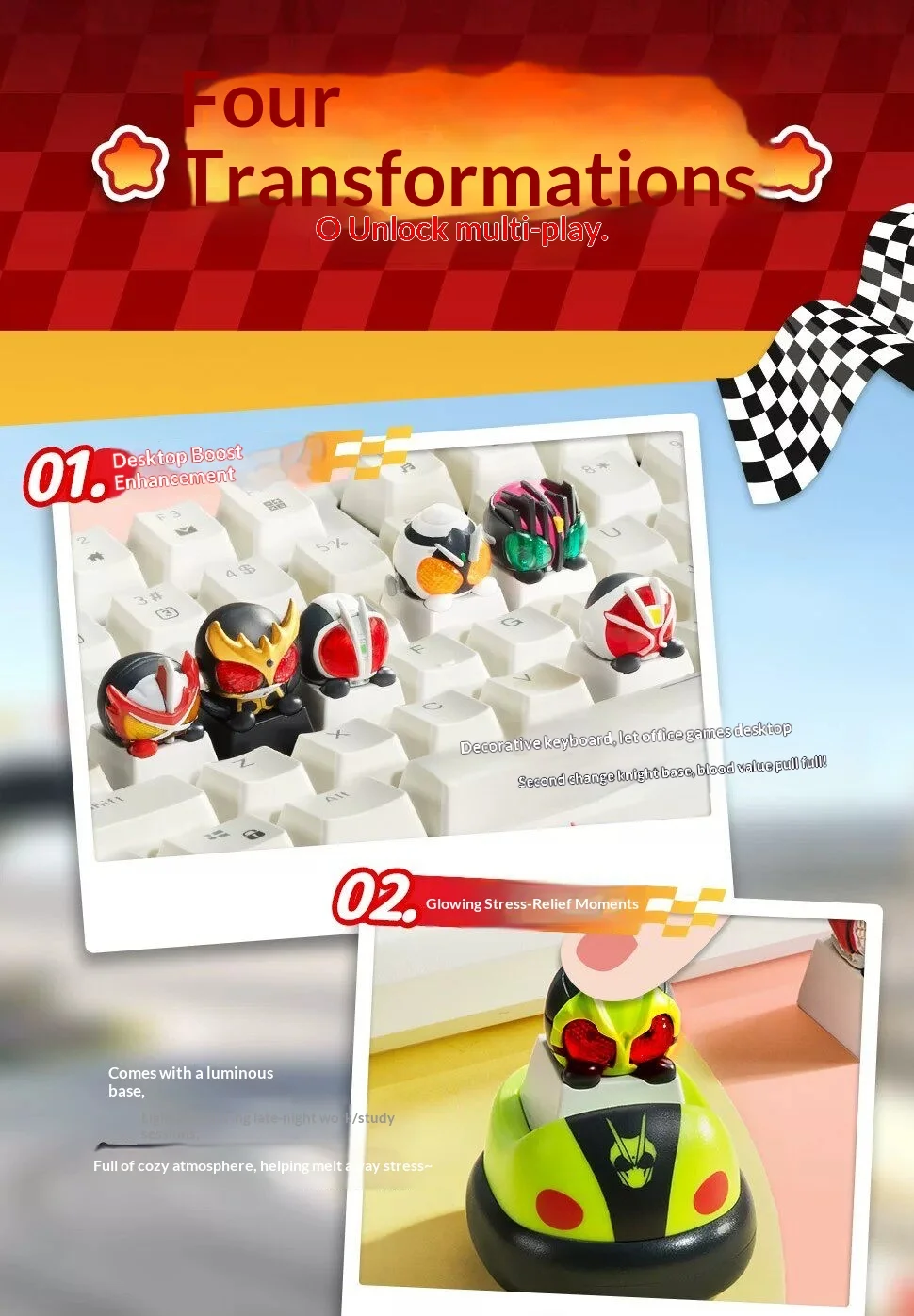 Original Kamen Rider Keycap Blind Box Serie 2 Mechanische Tastatur Keycap Q-Version Anime-Figur Taschenanhänger Sammlerstück Spielzeug Geschenk – Detail 21