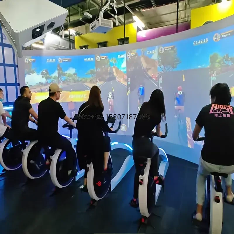 Wmwmnu Smart Interactive Cycling Game Projection Screen Recumbent Bike Fitness Equipment for Commercial Indoor Venues