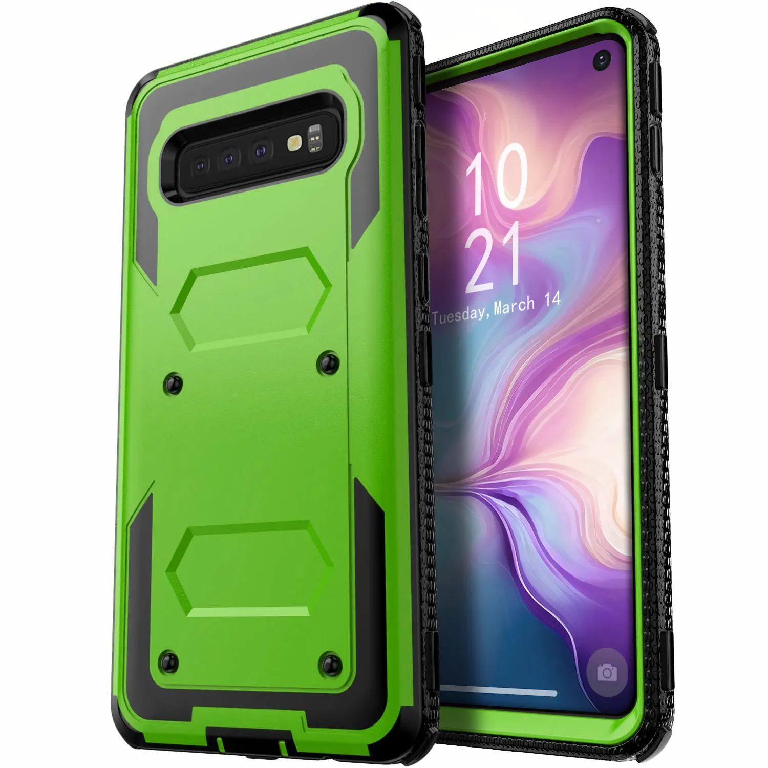 

Для Samsung Galaxy S10 +/S10 Plus/S10e/S10 чехол для телефона противоударный защитный сверхпрочный прочный гибридный двухслойный чехол зеленый