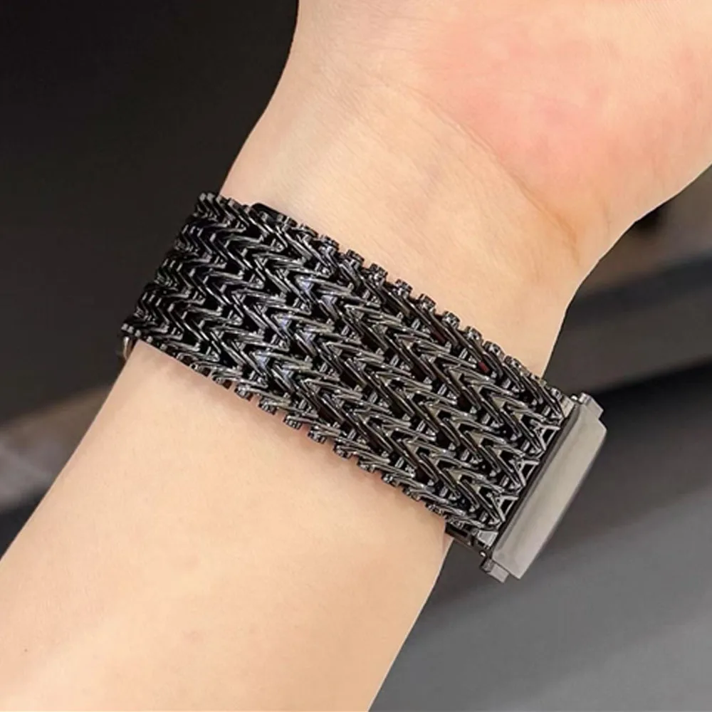 حزام من الفولاذ المقاوم للصدأ لساعة سامسونج جالاكسي الترا (2025) 47 ملم سوار معدني مغناطيسي لساعة جالاكسي 8/8 كلاسيك 40/44/46 ملم