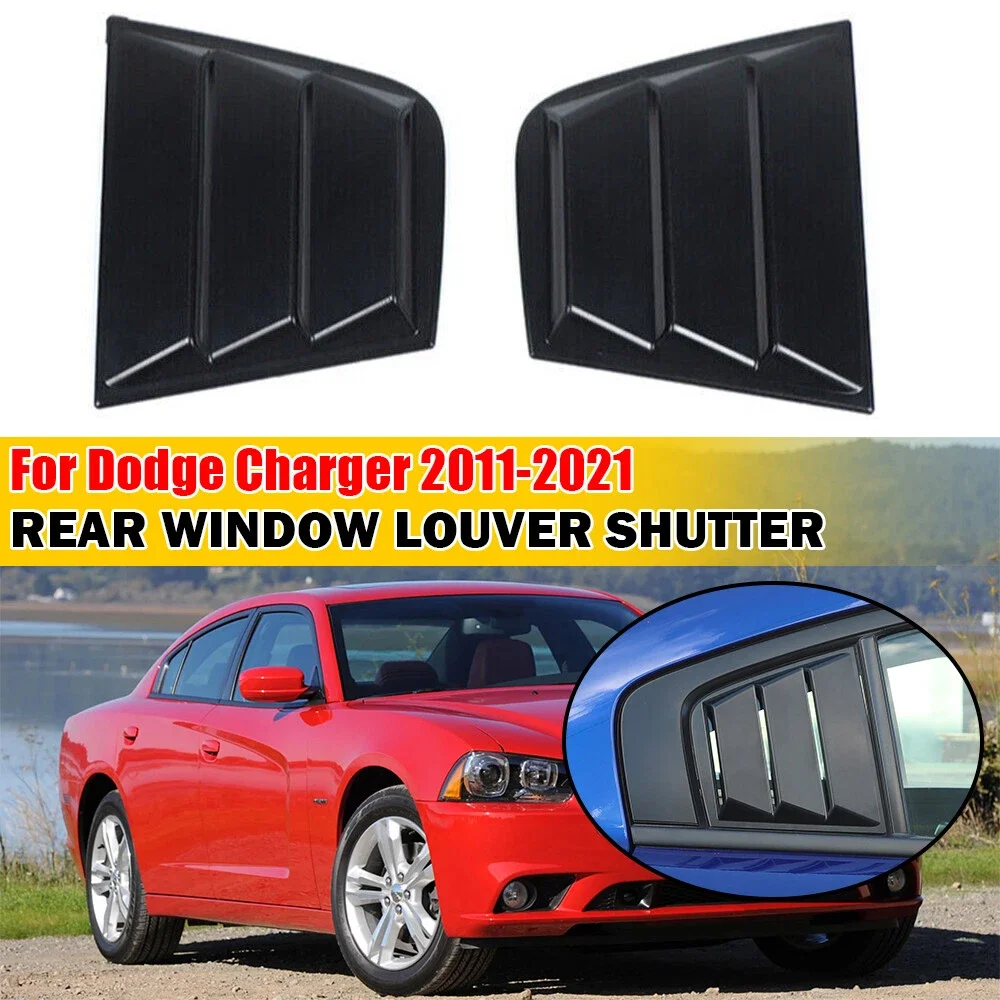 

For Dodge Charger 2011-2021 Car Rear Louver Window Side Shutter Cover Blind Trim Sticker Vent Scoop ABS Carbon Fiber Accessories