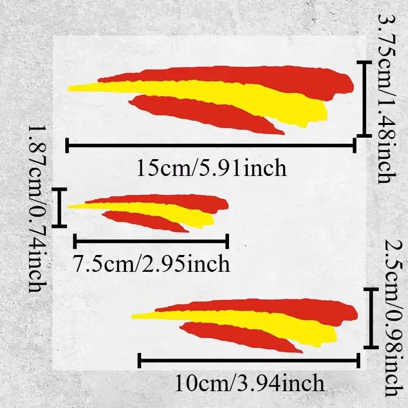 

3Pcs 2D Flat Spanish Flag Motorcycle Stickers, Waterproof Vinyl Decals, Weather-Resistant for Helmet, Front Cover