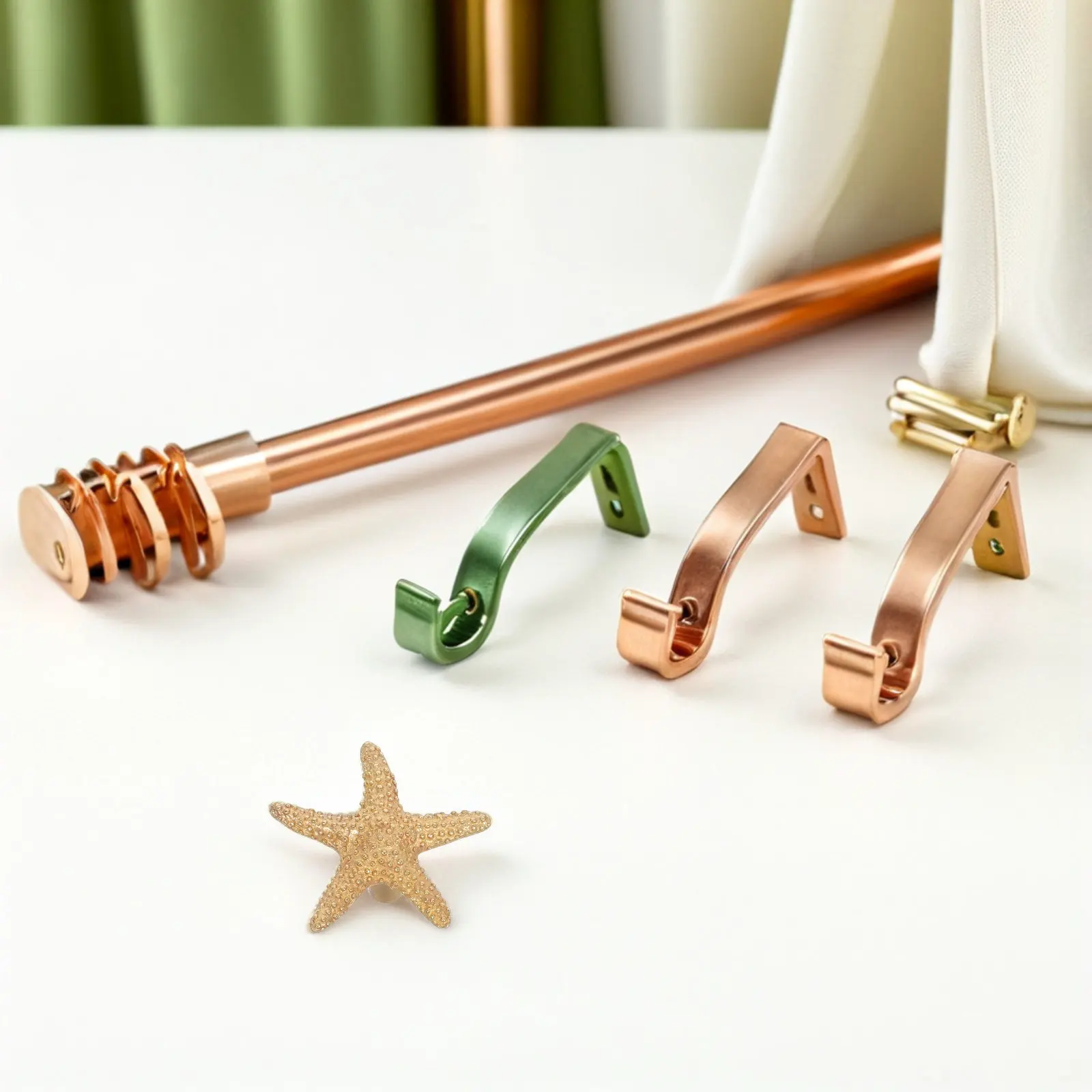 2Pcs Brass Star Cabinet Handles Ocean Theme Star Shaped Drawer Pulls 's Wardrobe Knobs Decorative Hardware