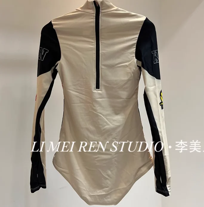 

Long Sleeved Swimsuit Women Motorcycle Style Jumpsuit