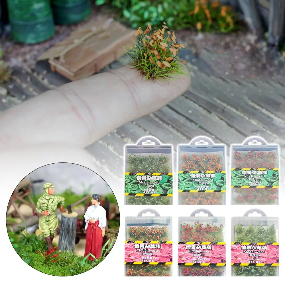 Handmade Doll Grass Model Mutlicolor Grass Tuft Building Grass Mate DIY Miniatures Railroad Scenery Train Landscape Room Decor