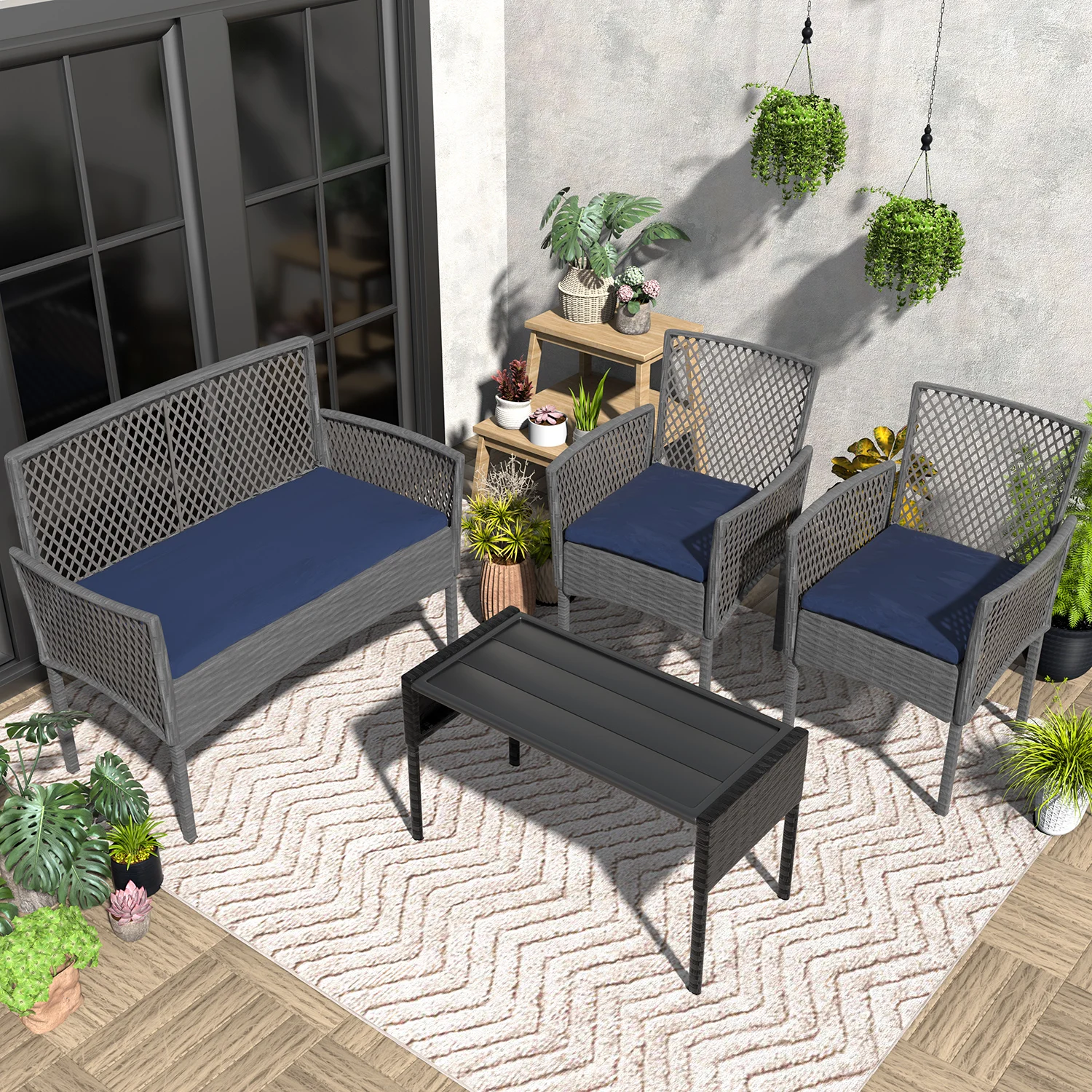 Outdoor Patio Furniture Set 4- - đánh giá và giá Outdoor Furniture Without Cushions