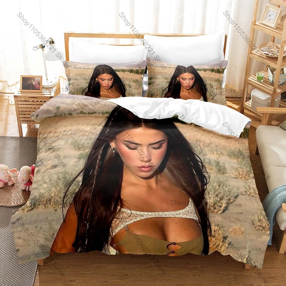 Viral Influencer Leah Halton Print Duvet Cover + 2 Pillowcases Soft Microfiber Bed Cover Set Australian Star for Fans
