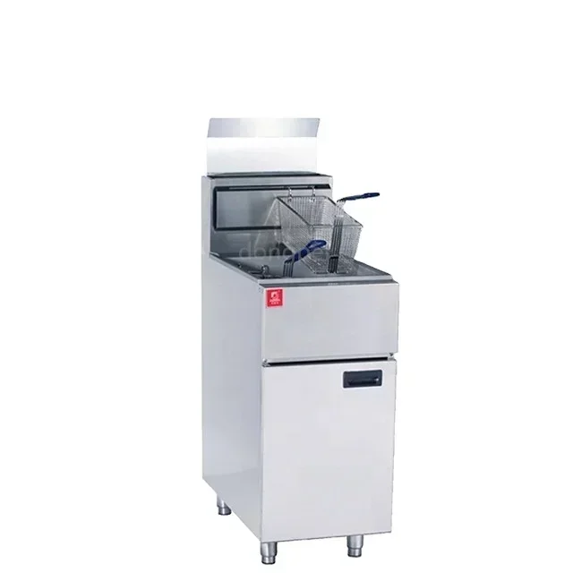 

Two Baskets Free Standing Fried Chicken Fryer Machine/28L Potato Chip Fryer/Single Tank Gas Fryer