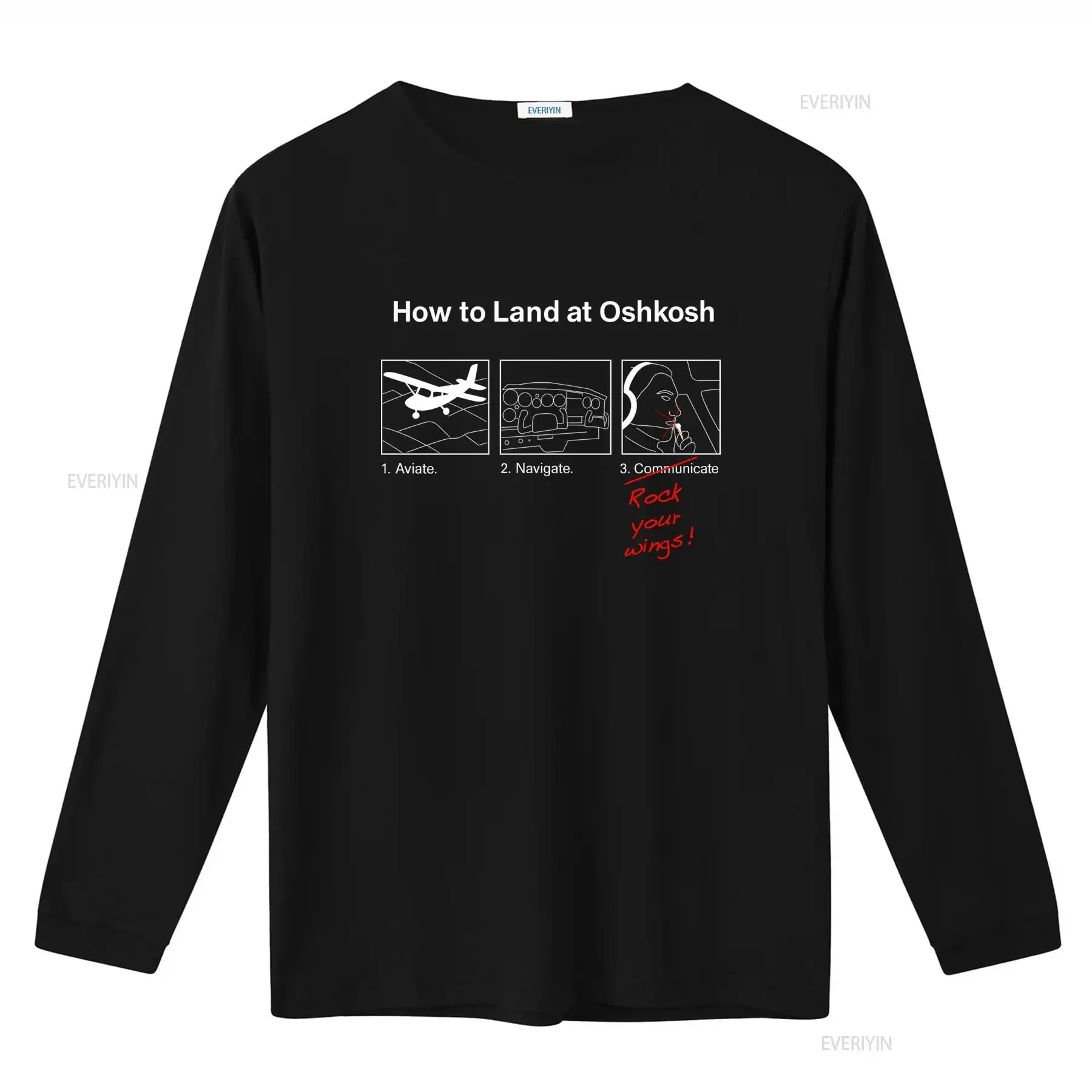 How To Land At Oshkosh T Shirt Men's Size Large Warbird Airplane Aviation Pilot Communicate Rock Your Wings vintage Washed Soft