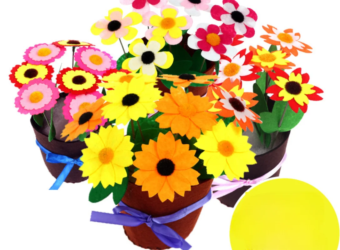 Flower Pot Crafts Toys for Children Kids DIY Potted Plant Kindergarten Learning Education Toys Montessori Teaching Aids Toy