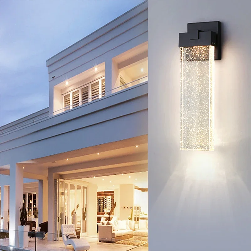 SEAN Contemporary LED Outdoor Crystal Wall Lamps Electric Simplicity Waterproof Balcony Hallway Courtyard Villa Gate Hotel