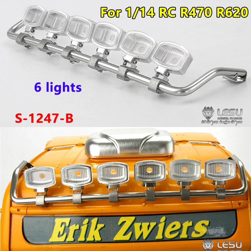 

1/14 LESU RC Truck Светодиодный прожектор High Top Metal Dome Light S-1247-B для Tamiya R470 R620 Модель тягового грузовика Детали для обновления игрушки
