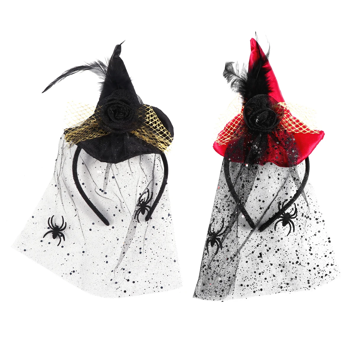 

Halloween Witch Hat Headwear Spider Veil Hair Accessories Costume Props for Women Party Role Playing Holiday Outfits