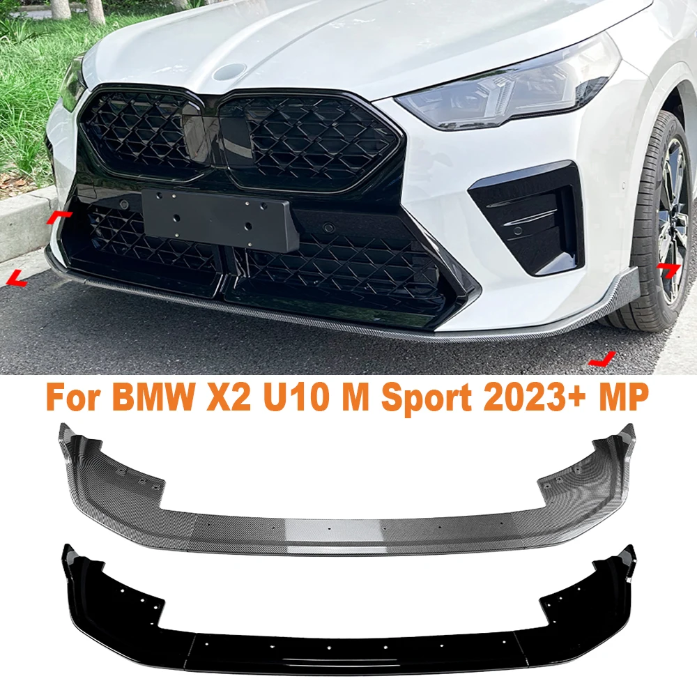 

Car Front Bumper Lip Splitter Diffuser Lip Body Kit Auto Spoiler Bumper Accessories For BMW X2 U10 M Sport 2023+ MP