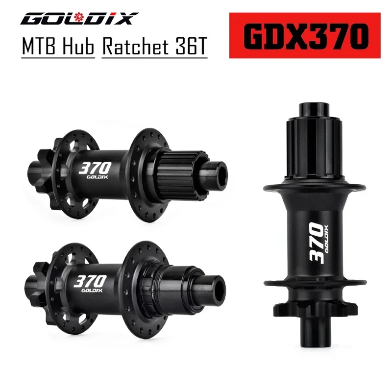 GOLDIX GDX370 Bike Hub Sealed Bearing 6 Bolt Disc Brake J-Bend spoke 32 Hole Ratchet 36T BOOST MTB Hub