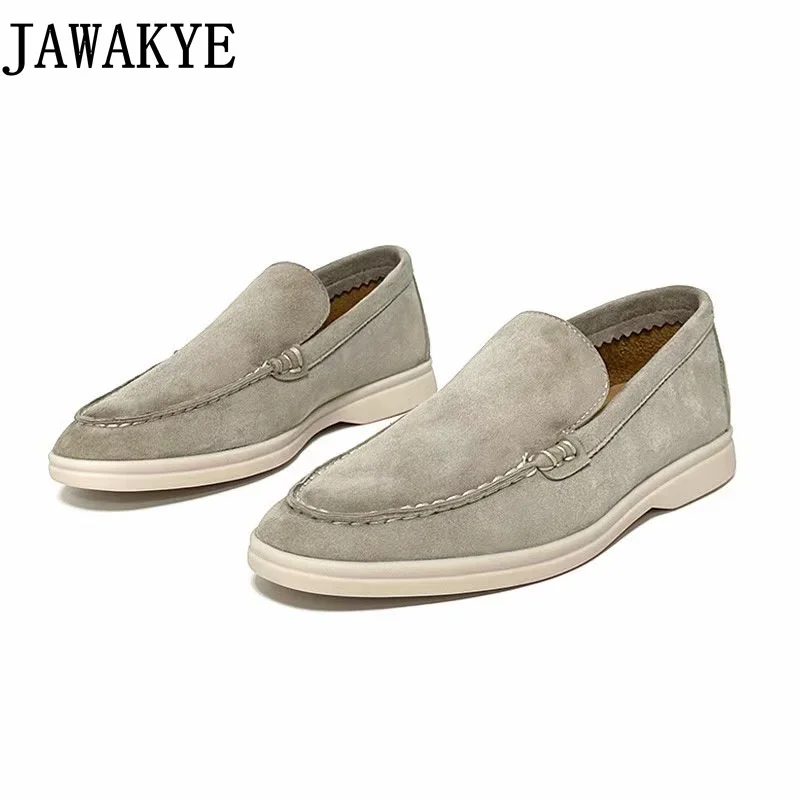 JAWAKYE Brand Couple Shoes Low Top Suede Leather Lazy Loafers Casual Flat Driving Shoes Women & Men\'s Oxfords sapatilha feminina