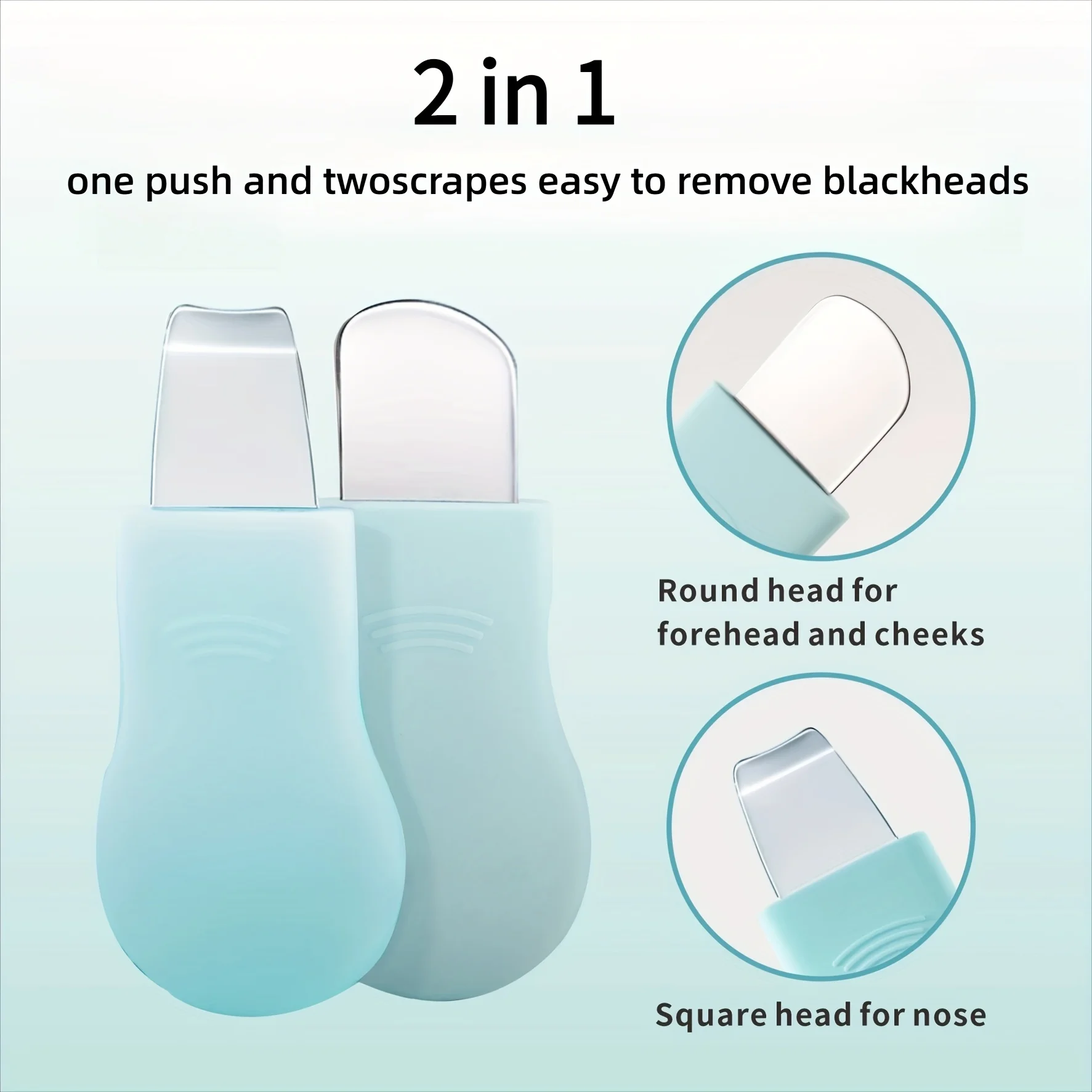 Set di strumenti per la rimozione dei punti neri del naso in silicone da 3 pezzi, strumento per raschiare i punti neri, spatola per la pelle per scrubber per il viso, scrubber esfoliante per il viso