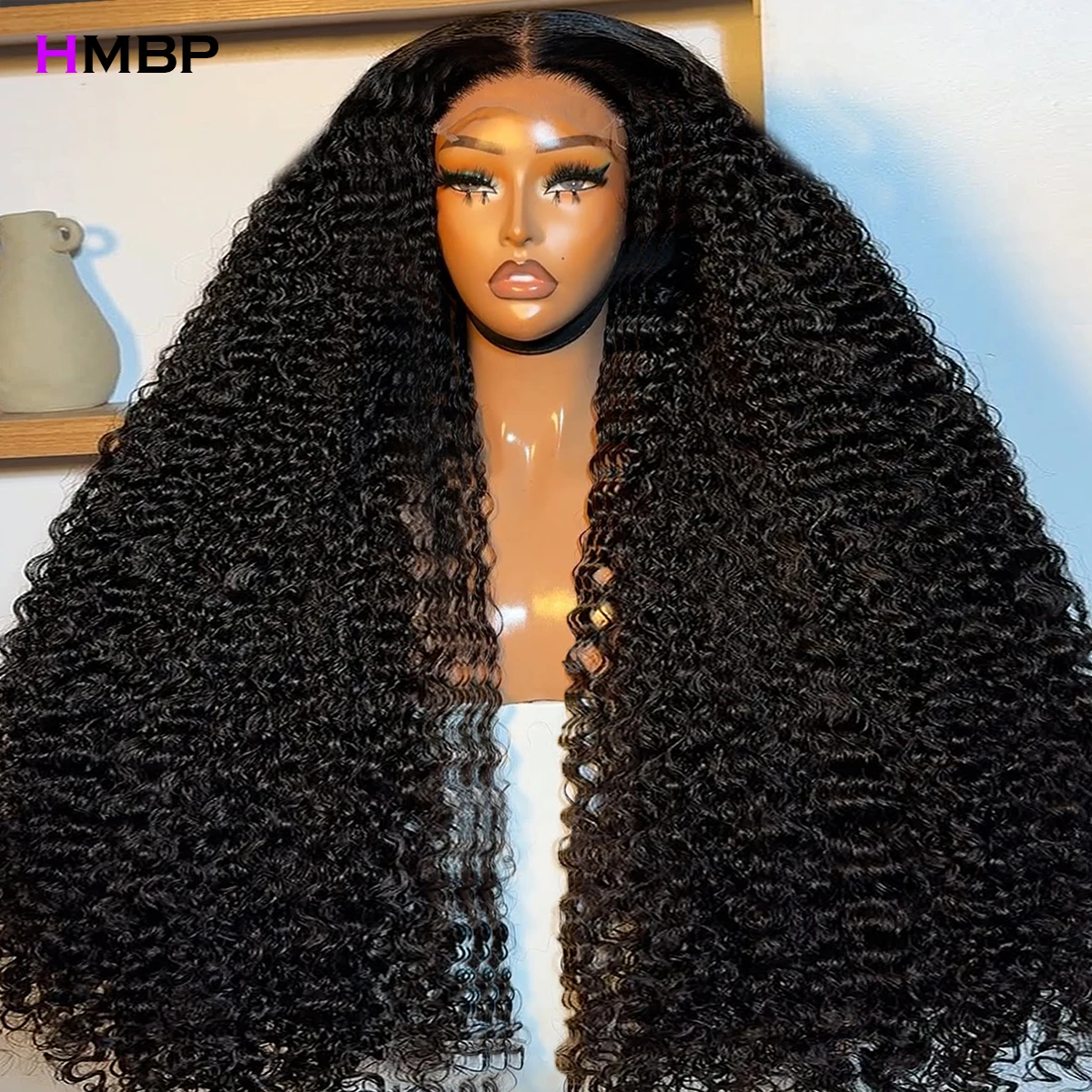 

450% Density Mega Volume Kinky Curly Glueless Wig Human Hair 13x4 HD Transparent Lace Frontal Wig Wear and Go Human Hair Wigs