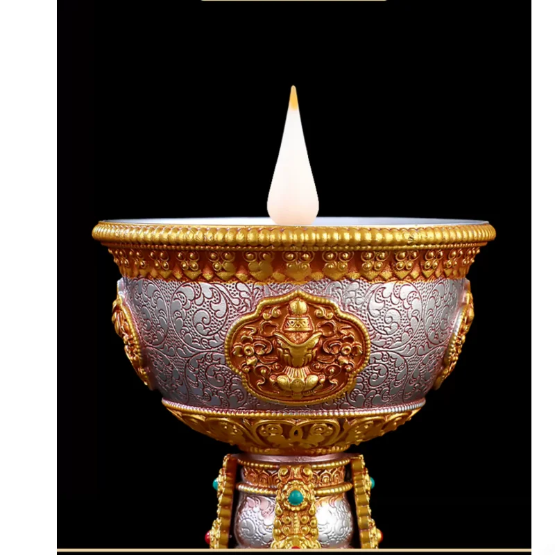 Electronic butter lamp Chinese Tibetan Eight Auspicious Simulation Flame