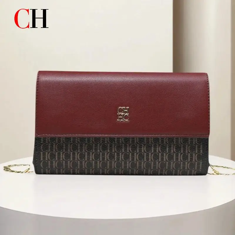 

CH Luxury PU Leather Crossbody Bag for Women 2026 Fashion Embossed Evening Clutch Wallet with Chain Shoulder Bag