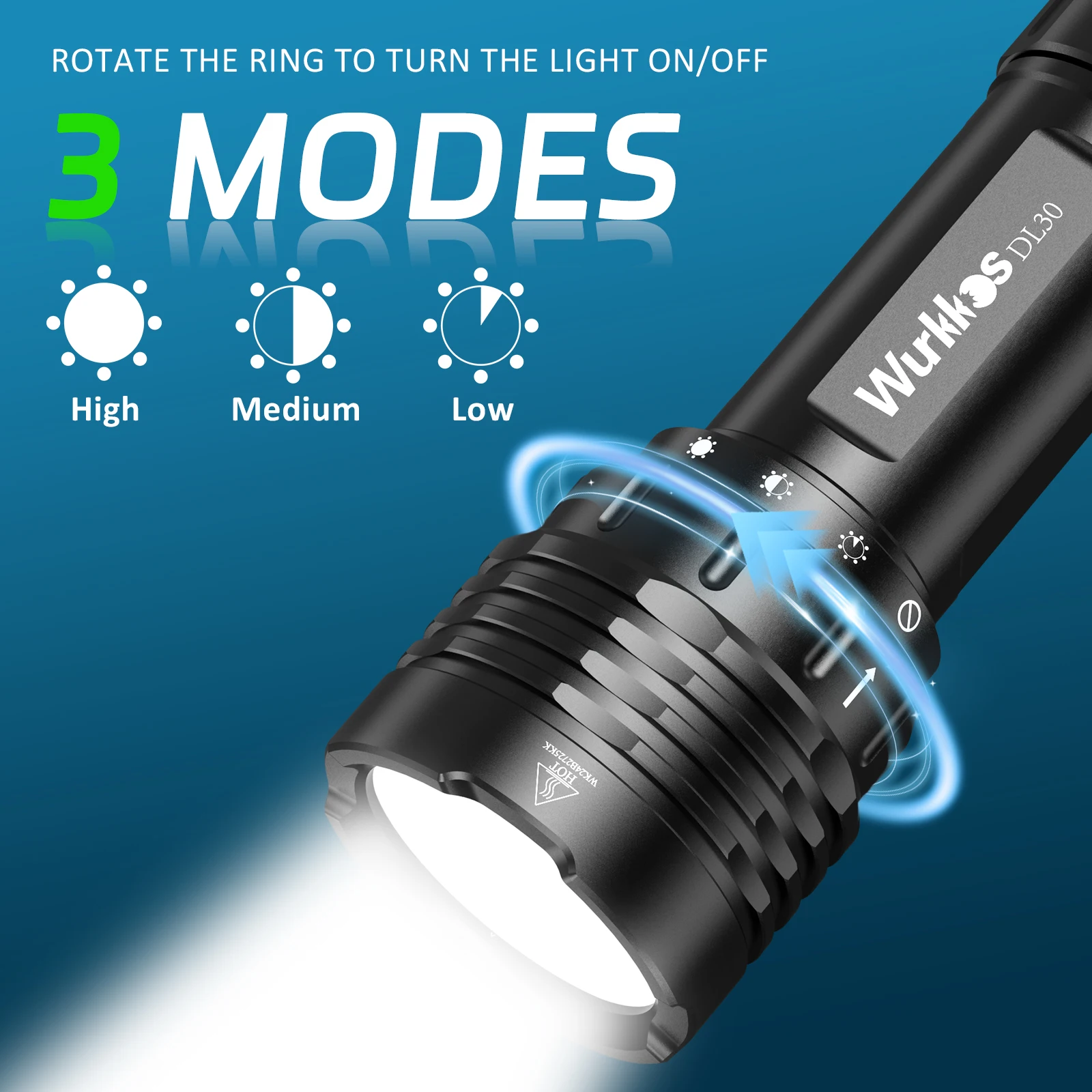 wurkkos-dl30-professional-diving-flashlight-3600lm-camping-lamp-fishing-lh351d-led-work-light-ipx-8-magnetic-rotary-switch