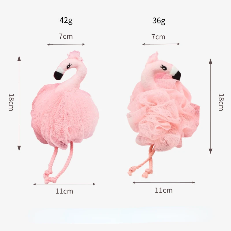 Flamingo Kids Bath Ball Pink Cute Bath Brushes Girls Rubbing Bathing Bubble Adult Children Bath Flower Ball