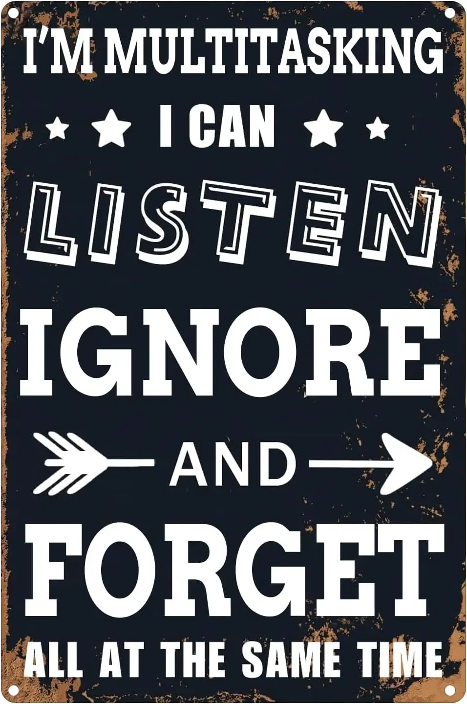 Funny Garage Signs Sarcastic Man Cave Tin Sign Humor Wall Metal Tin Sign Im Multitasking I Can Listen Ignore