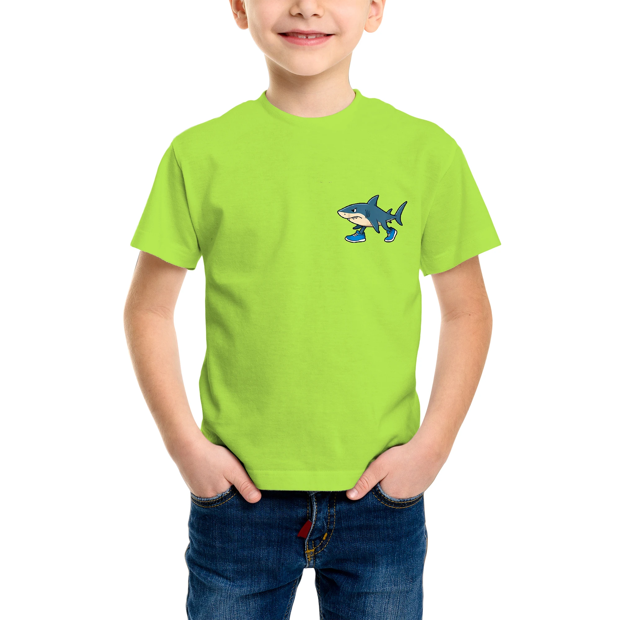 Boy's Fashion 3D Printed T-Shirt - Short Sleeve Crew Neck Casual Streetwear Bike Design for Young People