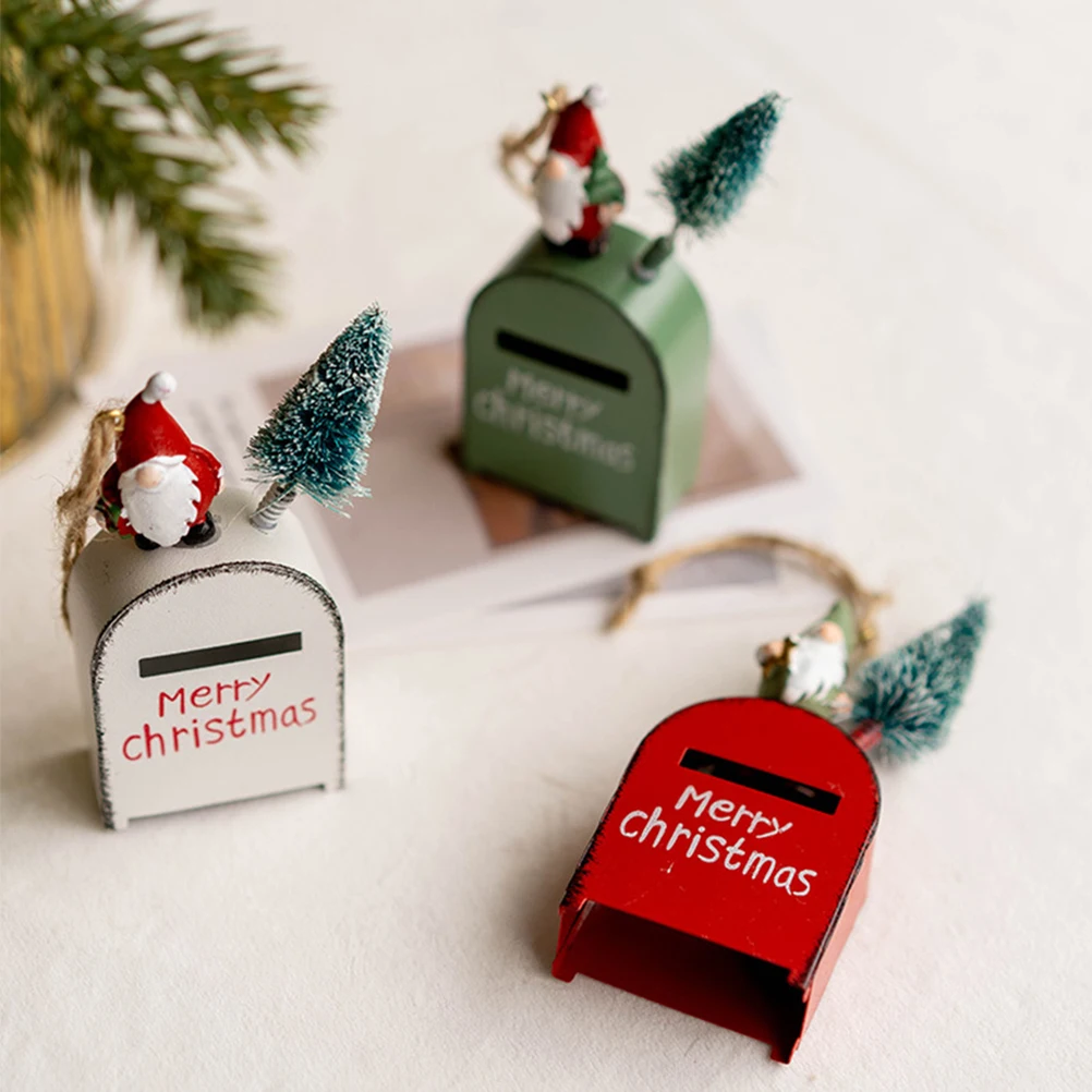 

Wrought Iron Mailbox Pendant Christmas Hanging Decor Ornament Decorate Small and Compact Decoration Decorative Resin