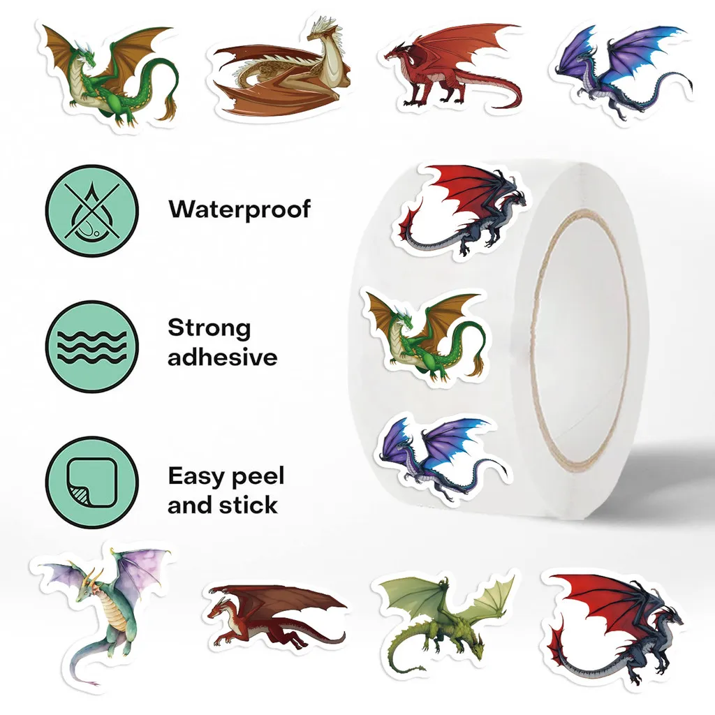 500 Stück/Rolle House of the Dragon Cartoon-Aufkleber – süße Rollenaufkleber für Tagebücher, Wasserflaschen-Dekor LanLanStickersWorld Store