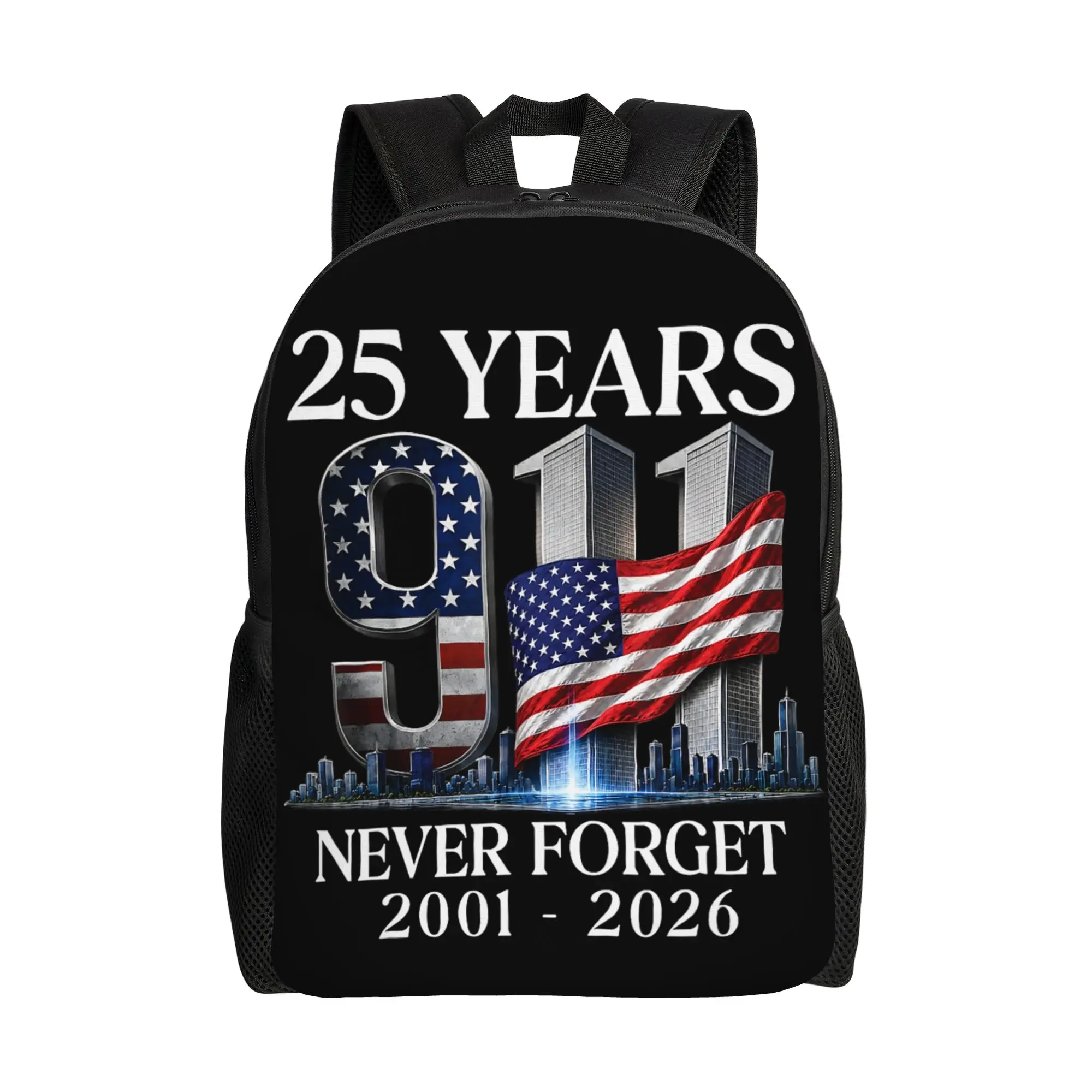 Remember Honor Unite 25th Anniversary September 9 11 Backpack  University Backpacks Female High School Bags Casual Rucksack