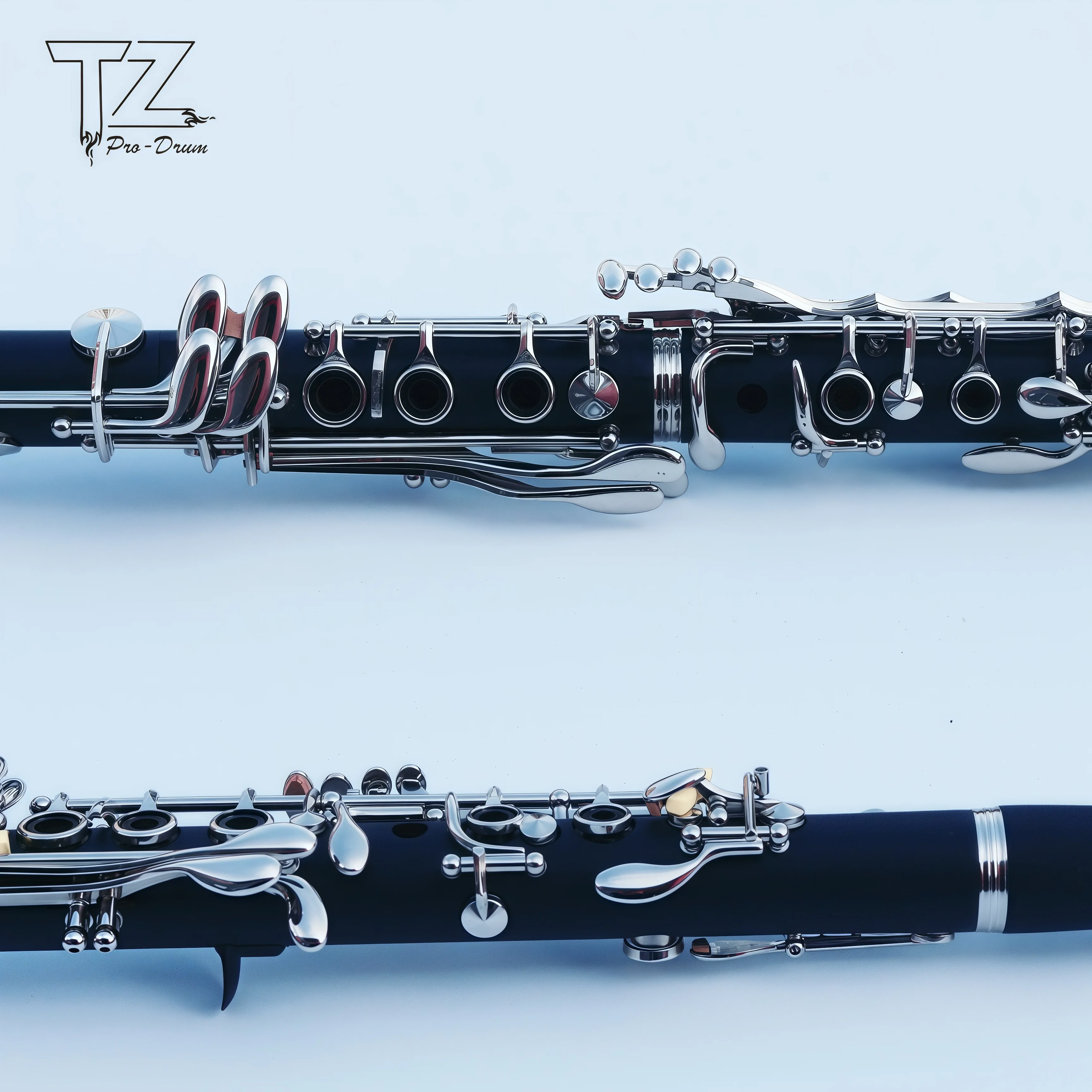 Material ABS de clarinete BB personalizável por atacado de fábrica com botões banhados a níquel com marca registrada