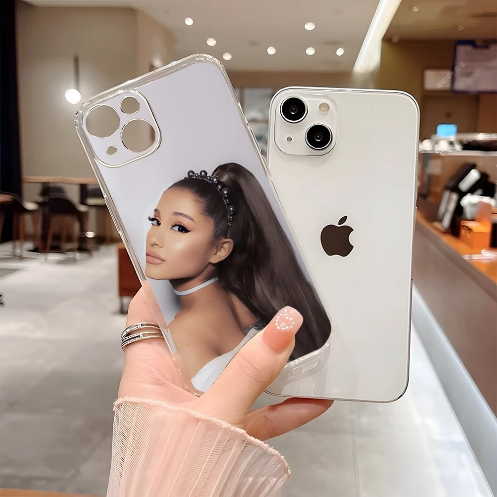 A-Ariana G-Grande Phone Case for 15 Pro Max iphone 14 Plus 11 12 13 Mini 7 8 Plus X XR XS SE 2020 Transparent Soft Cover