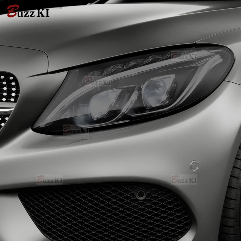 Car Headlight Protective Film Smoked Black Tint Wrap Vinyl Transparent TPU Sticker For Mercedes Benz C Class W205 C63 S205